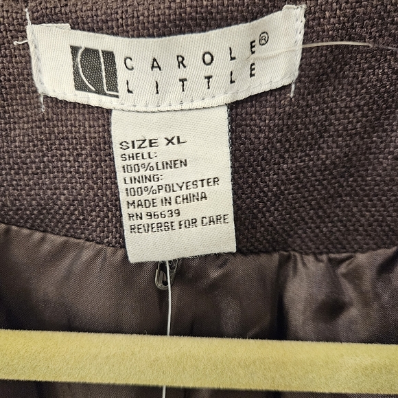 NWT - Linen "Carole Little" Brown Blazer - Lined - Size XL - Picture 5 of 12